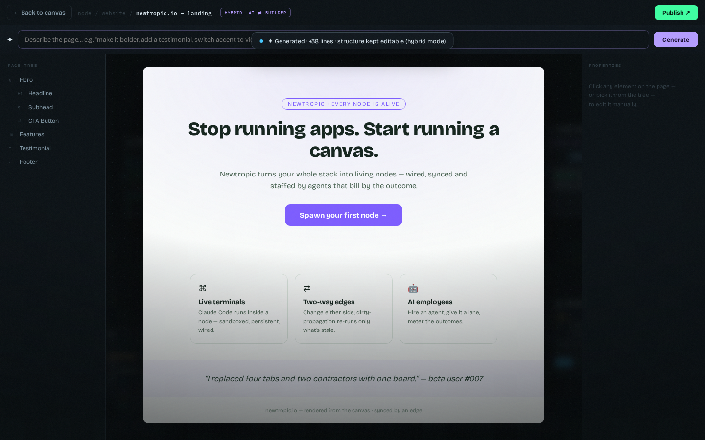 Hybrid AI editor